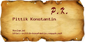 Pittik Konstantin névjegykártya
